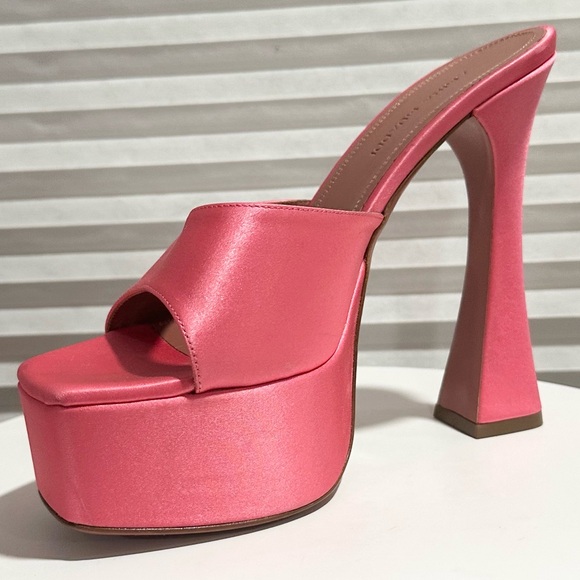 🌹AMINA MUADDI🌹 Dalida Satin Platform Mules Size: 36.5 - Picture 3 of 15